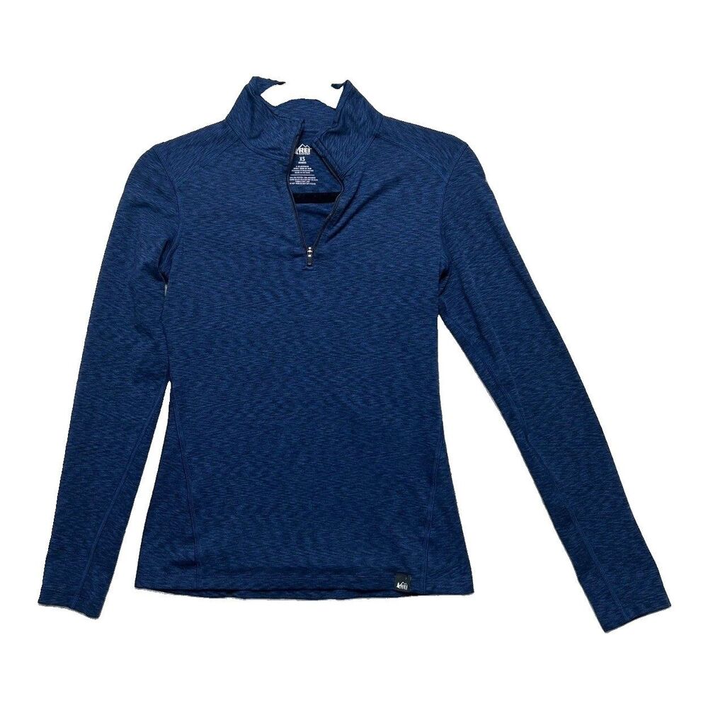 REI CO-OP Midweight Half-Zip Shirt Womens XS Blue Long Sleeve Base Layer Top